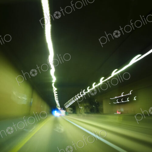 Driver's perspective of driving on a highway in a tunnel, I-90 Tunnel, Seattle