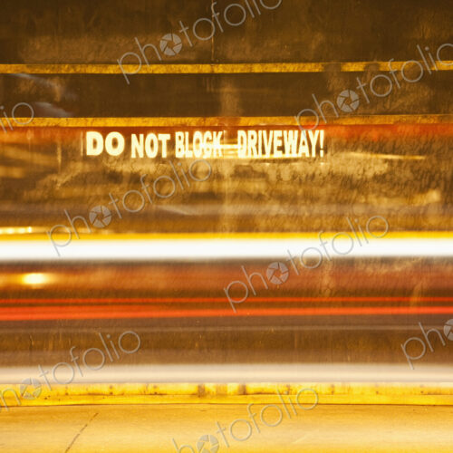 Driveway Sign on a Garage Door