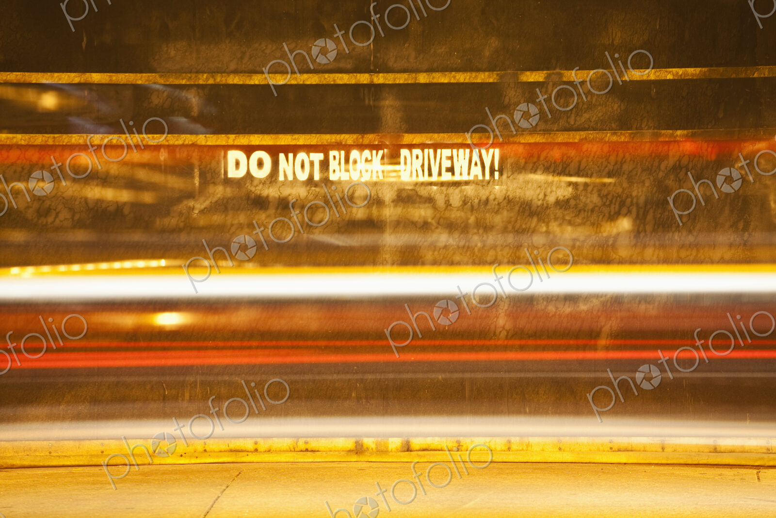 Driveway Sign on a Garage Door