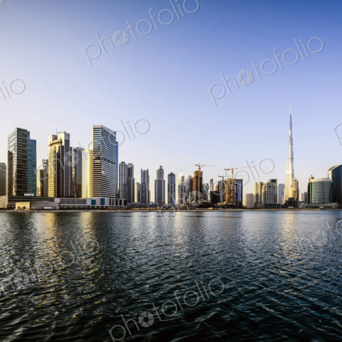 Dubai city skyline and waterfront, United Arab Emirates Dubai city skyline and waterfront, United Arab Emirates