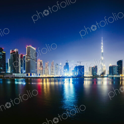 Dubai city skyline and waterfront, United Arab Emirates Dubai city skyline and waterfront, United Arab Emirates