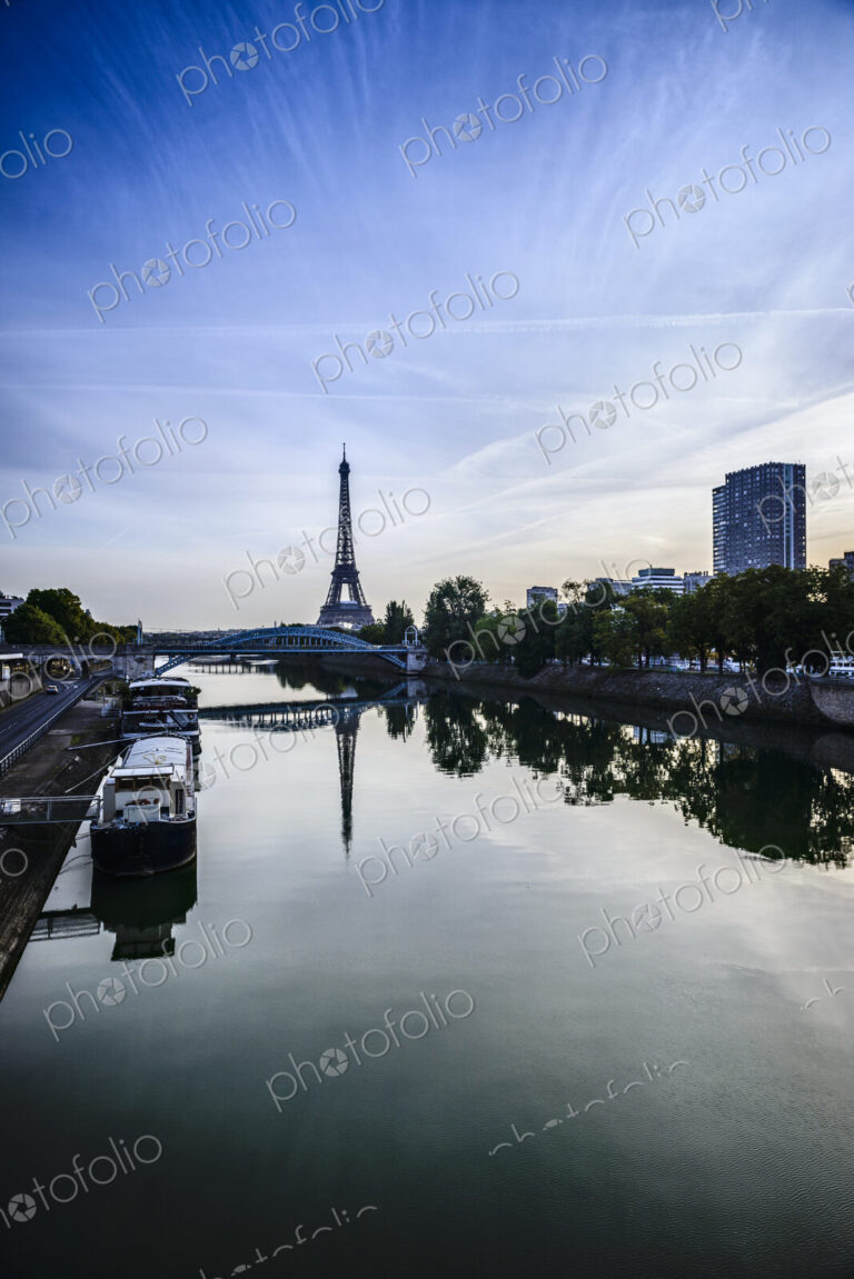 Eiffel Tower and Seine River, Paris, France