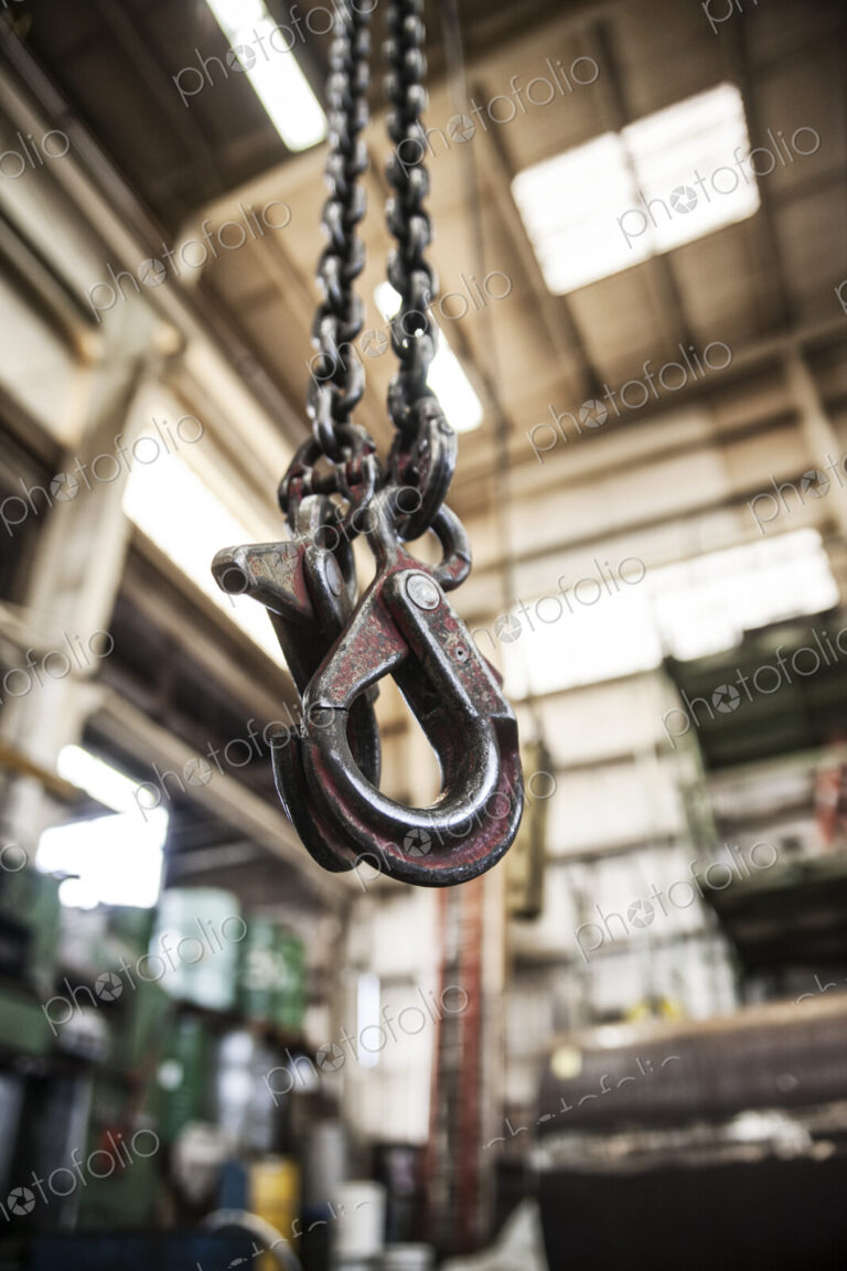 Electric lift in a sheet metal factory.