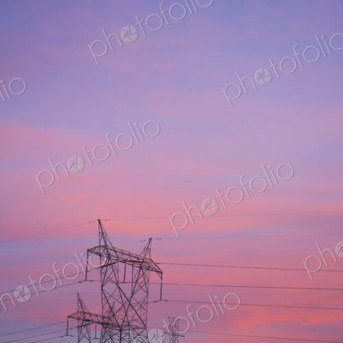 Electricity Pylon at Sunset Electricity Pylon at Sunset