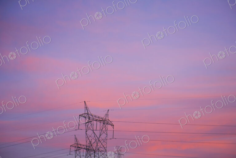 Electricity Pylon at Sunset