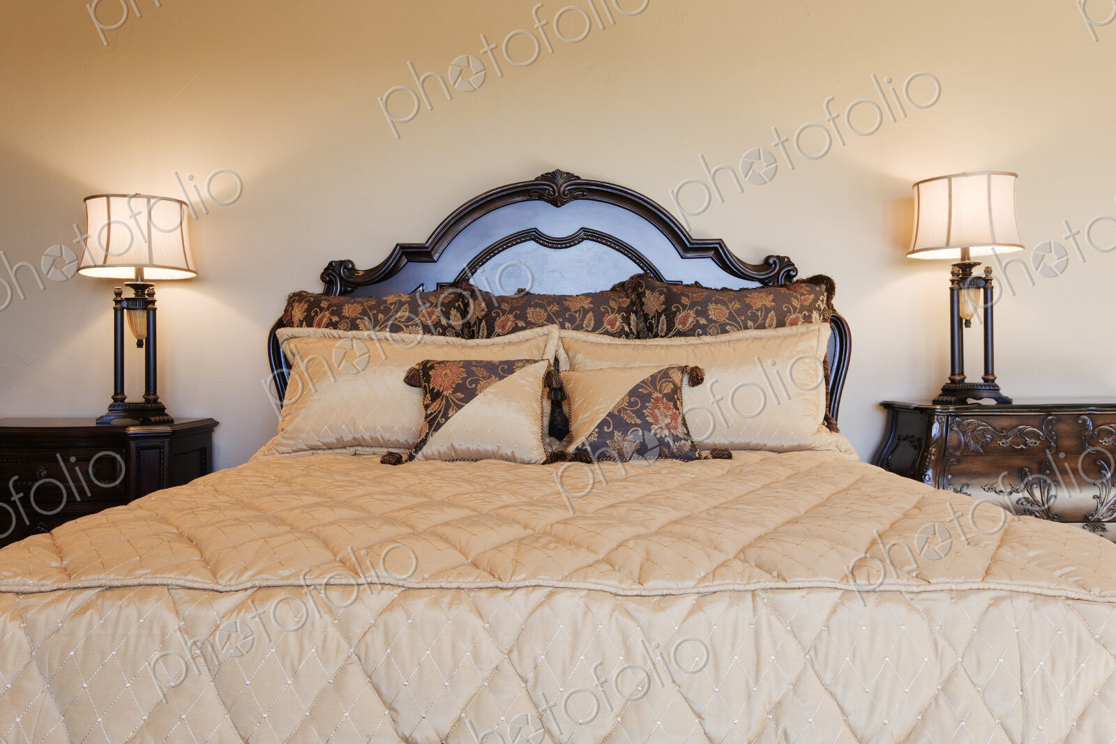 Elegant Bed and Night Stands