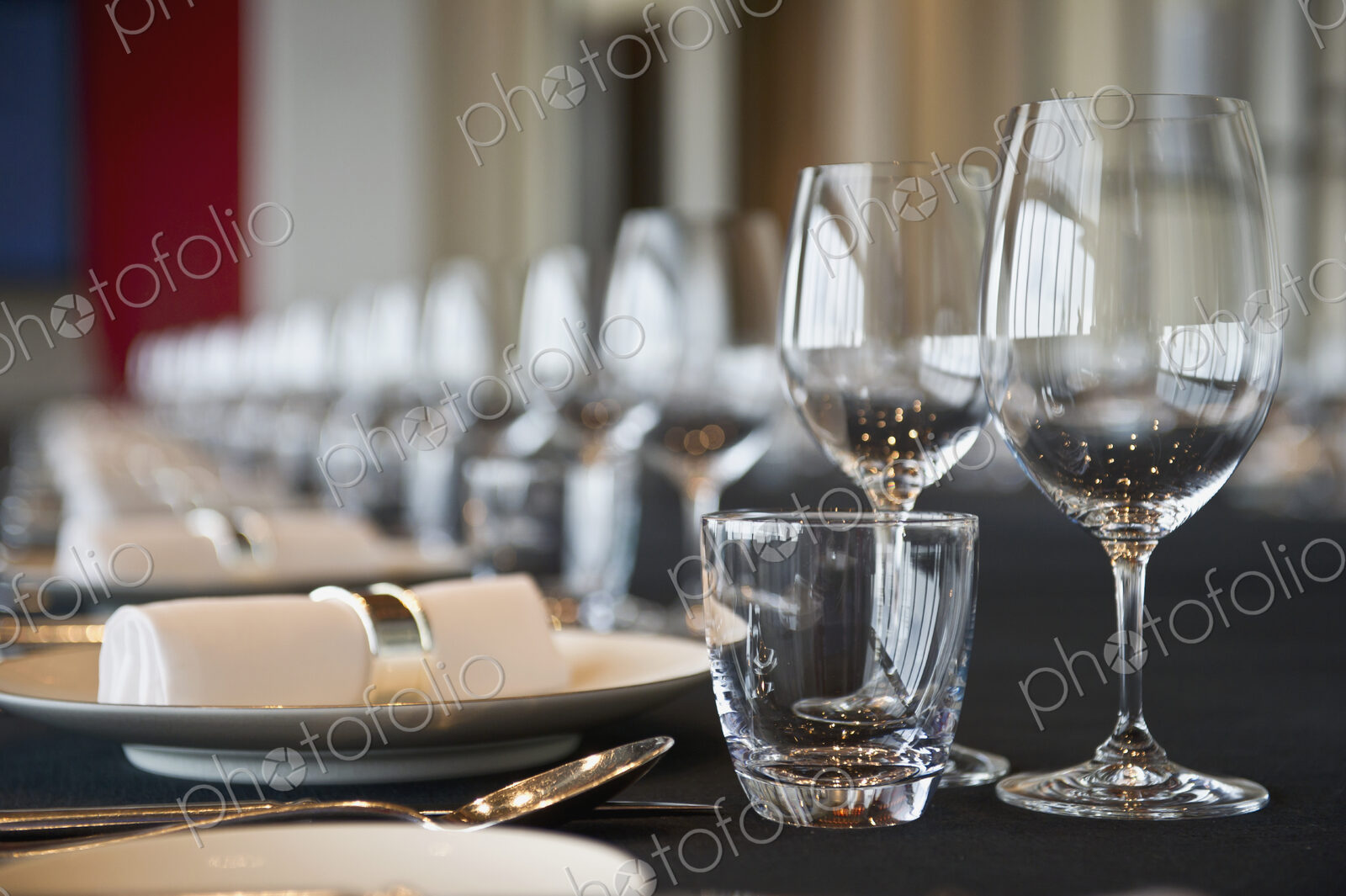 Elegant Place Settings on a Long Table