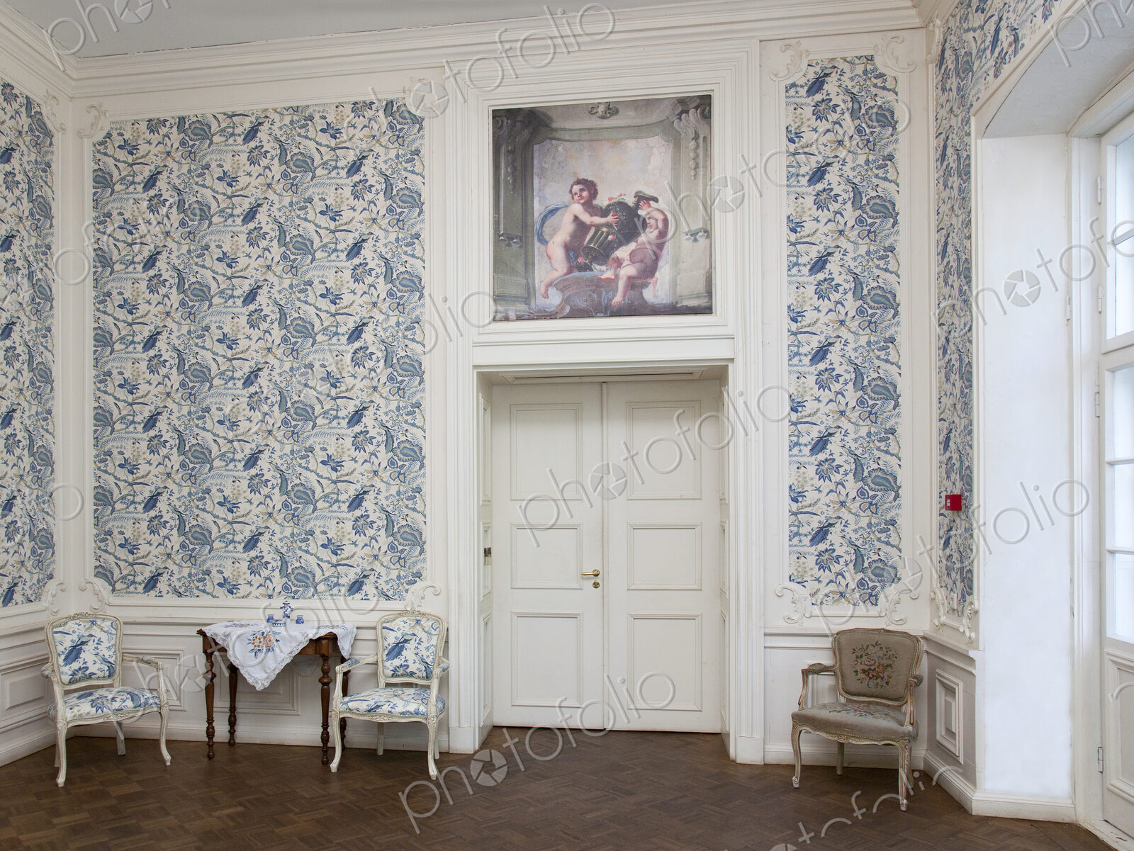 Elegant Room With Floral Wallpaper