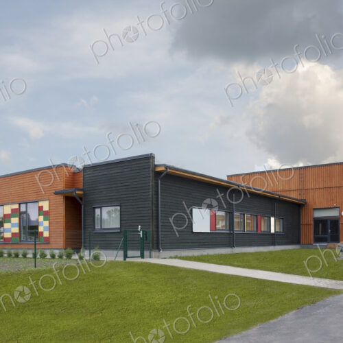 Elementary School Exterior, a modern building