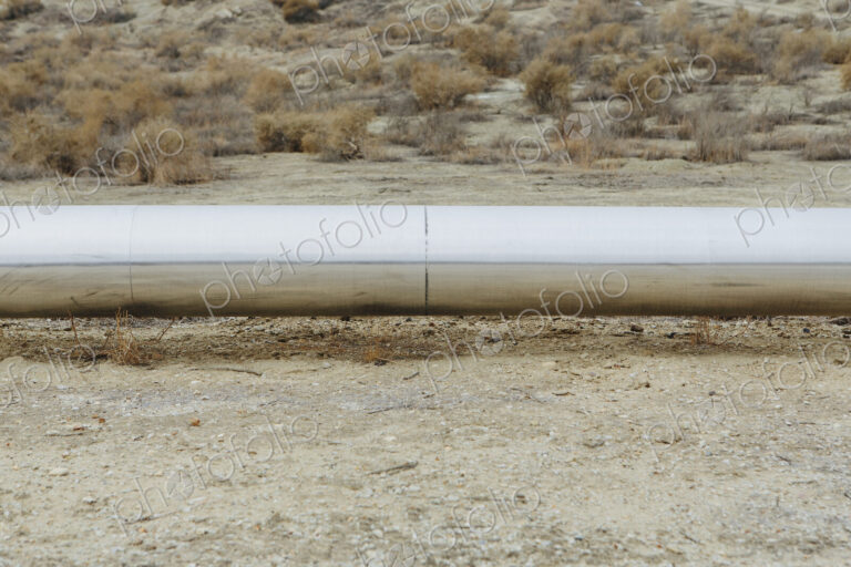 Elevated steam pipeline in the Midway-Sunset oil fields, the largest shale oil field…