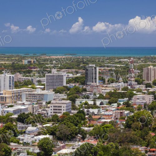 Elevated view of the urban landscape of downtown Ponce, Puerto Rico, with modern… Elevated view of the urban landscape of downtown Ponce, Puerto Rico, with modern…