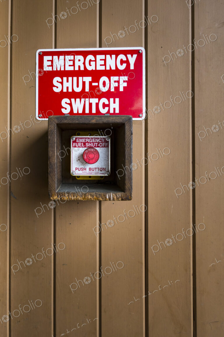 Emergency Shut-off switch at gas station, USA