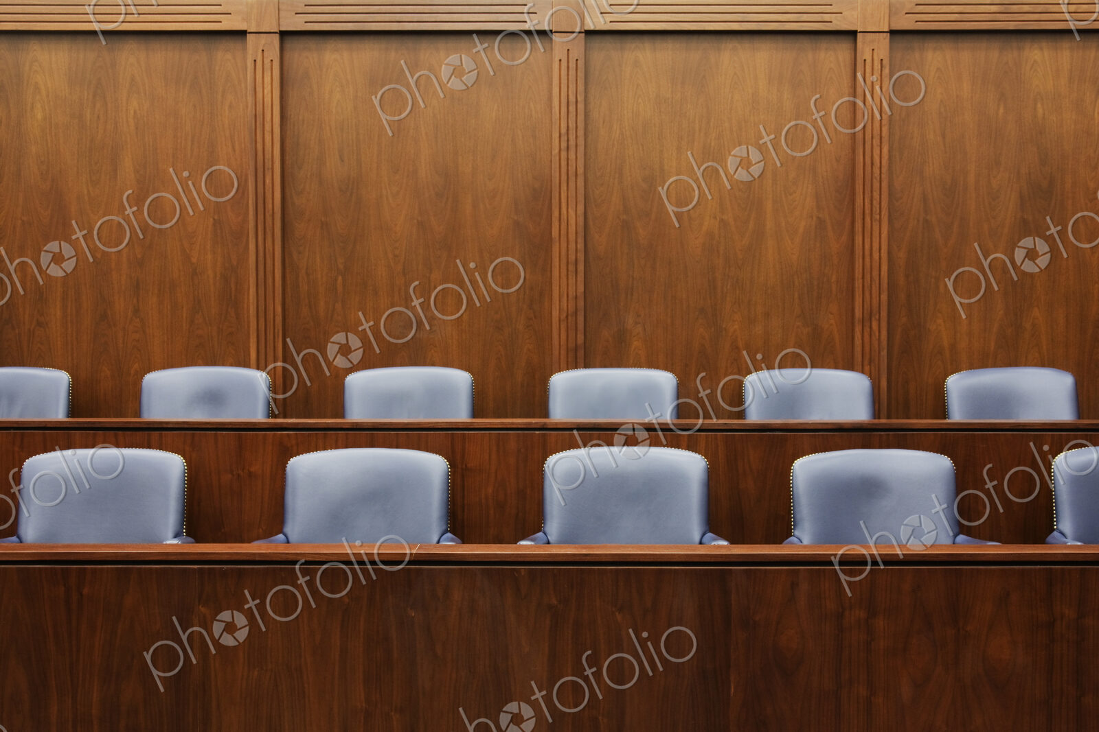 Empty Jury Seats in Courtroom