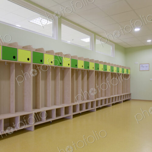 Empty Kindergarten School Lockers