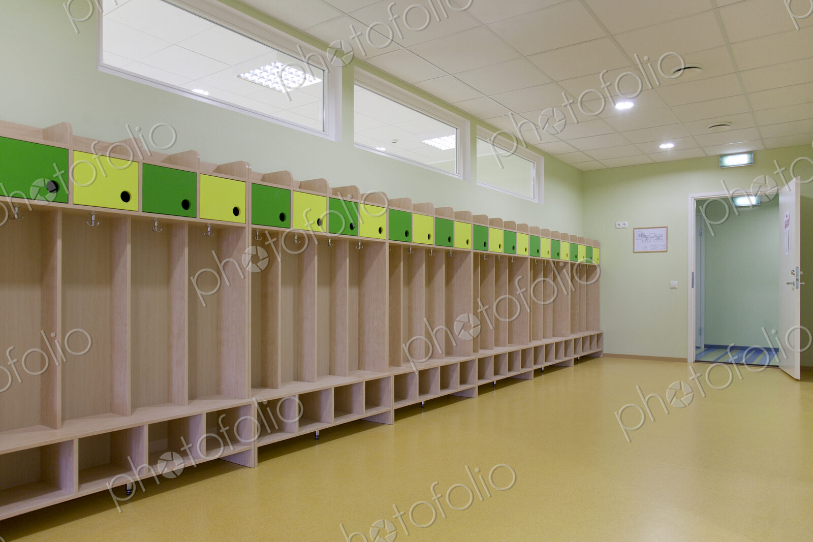 Empty Kindergarten School Lockers