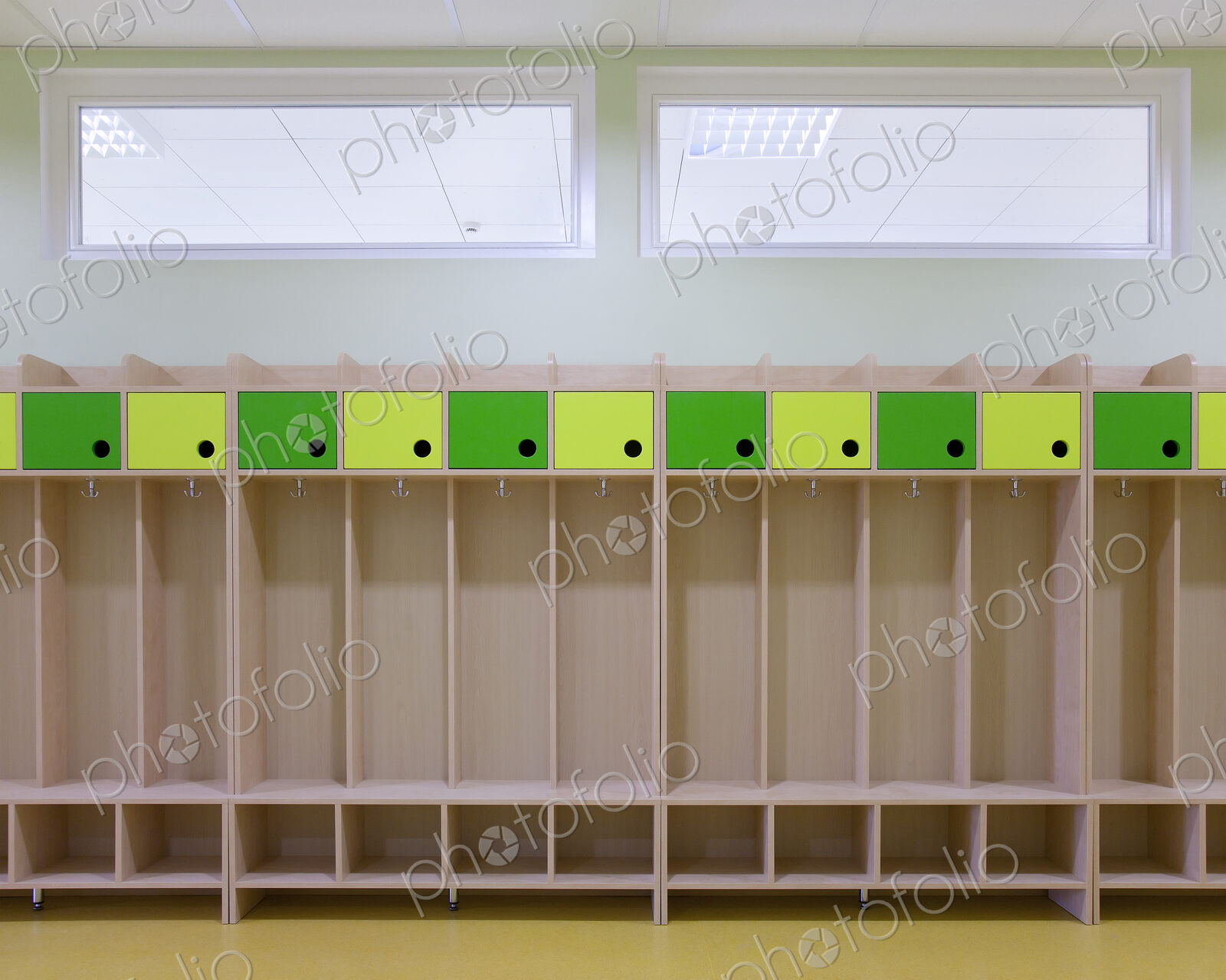 Empty Kindergarten School Lockers