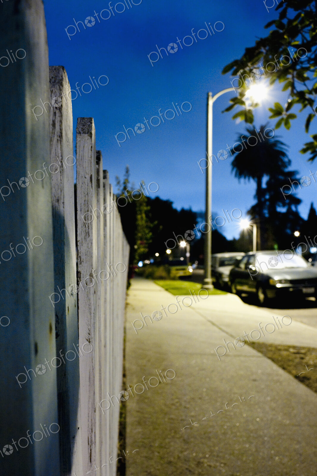 Empty Sidewalk at Dusk