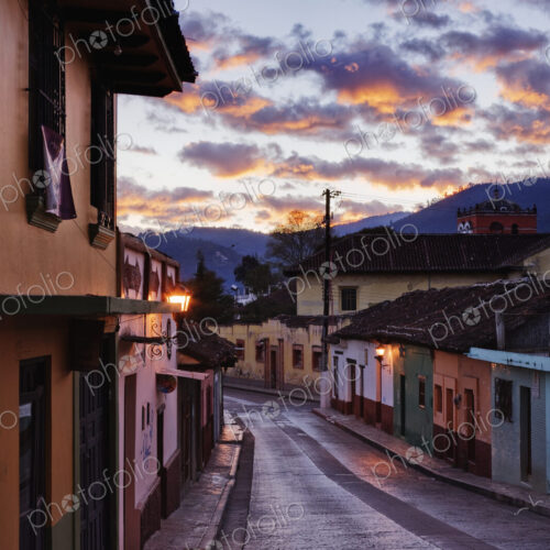 Empty Town Street at Dawn Empty Town Street at Dawn