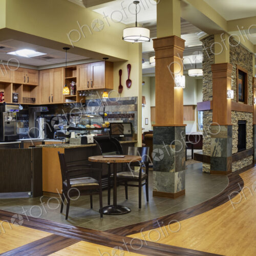 Empty cafe in assisted living facility