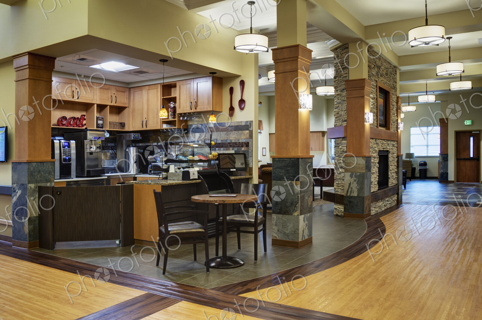 Empty cafe in assisted living facility