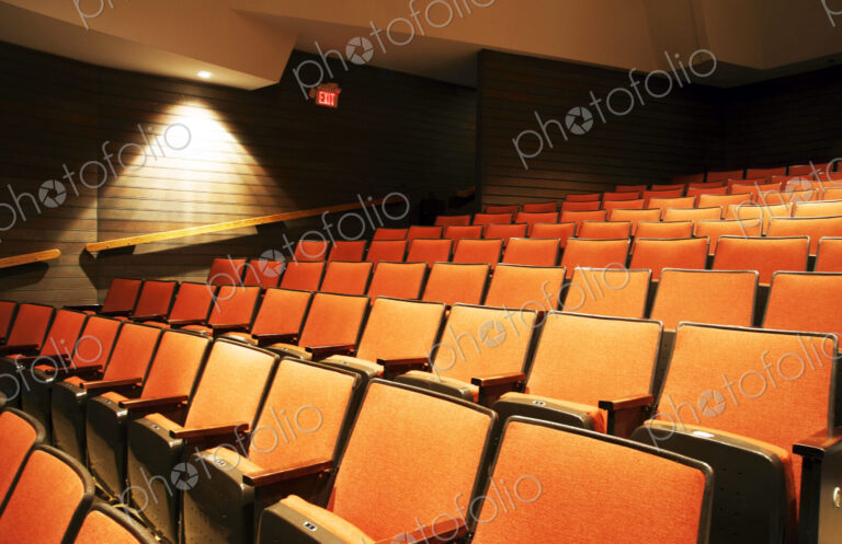 Empty chairs in movie theater