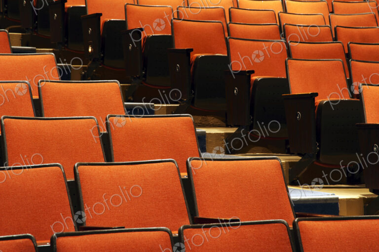 Empty chairs in movie theater