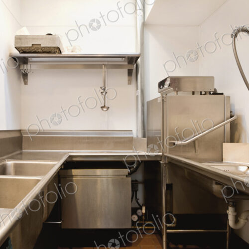 Empty commercial kitchen in restaurant Empty commercial kitchen in restaurant