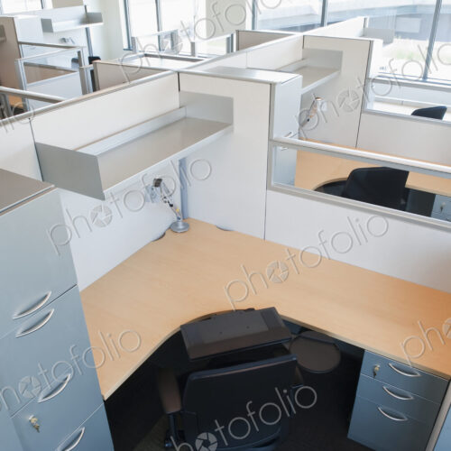 Empty cubicles in office