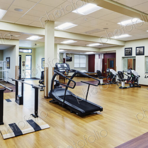Empty gym in assisted living facility
