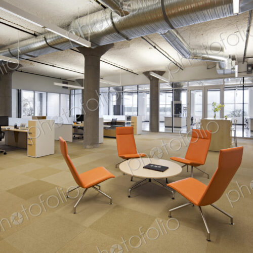 Empty lounge area of office Empty lounge area of office