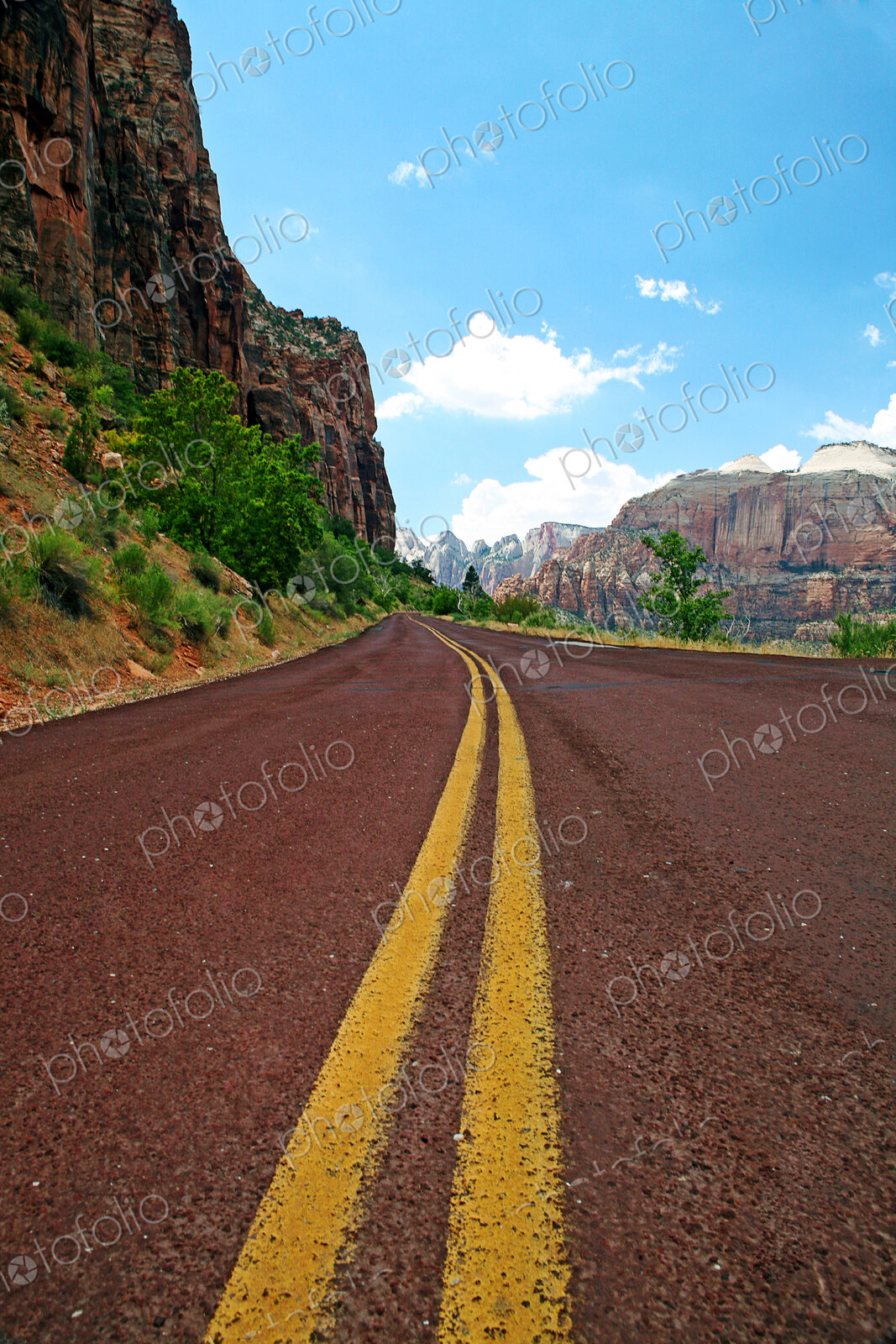 Empty mountain road