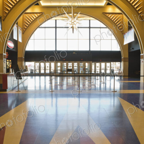Empty movie theater entrance
