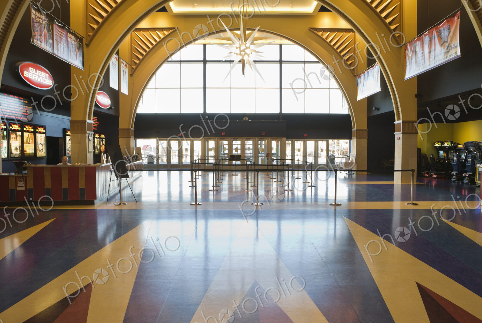 Empty movie theater entrance