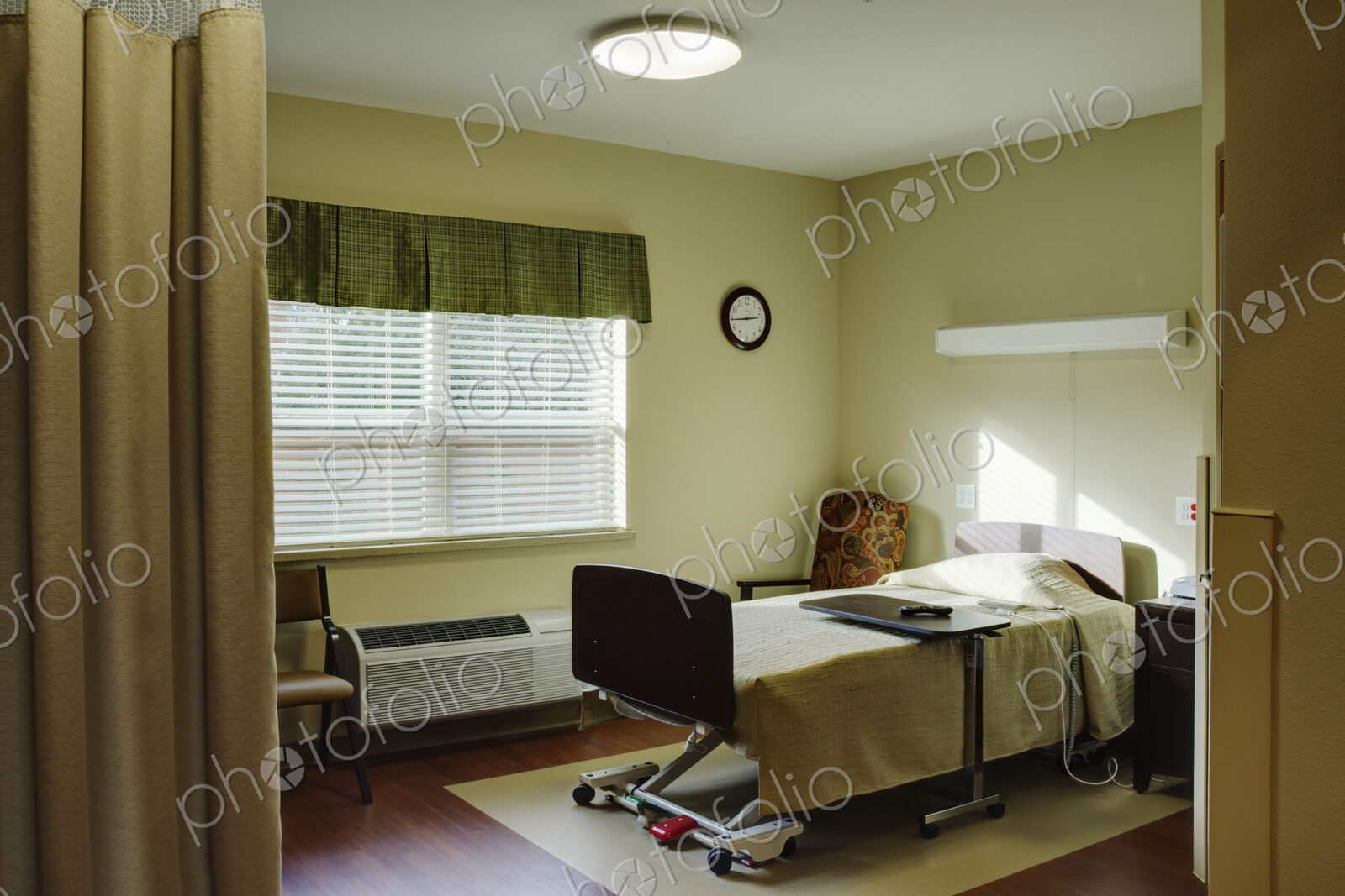 Empty patient room in assisted living facility