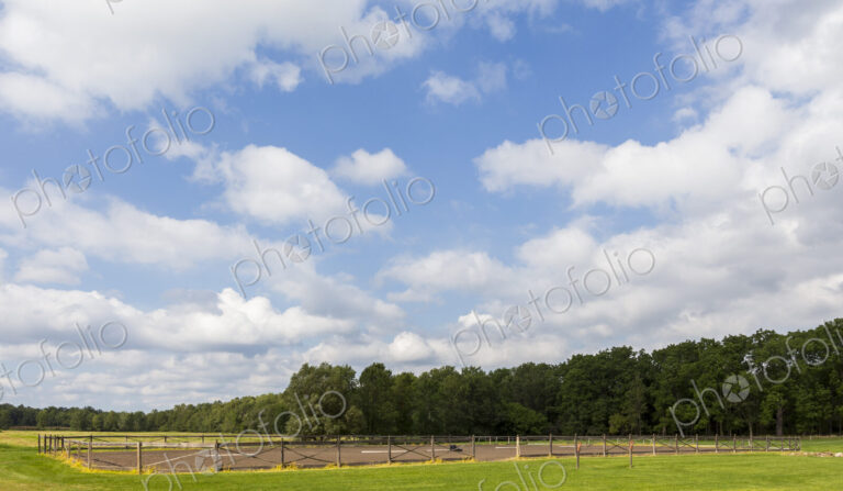 Empty riding ring on horse farm