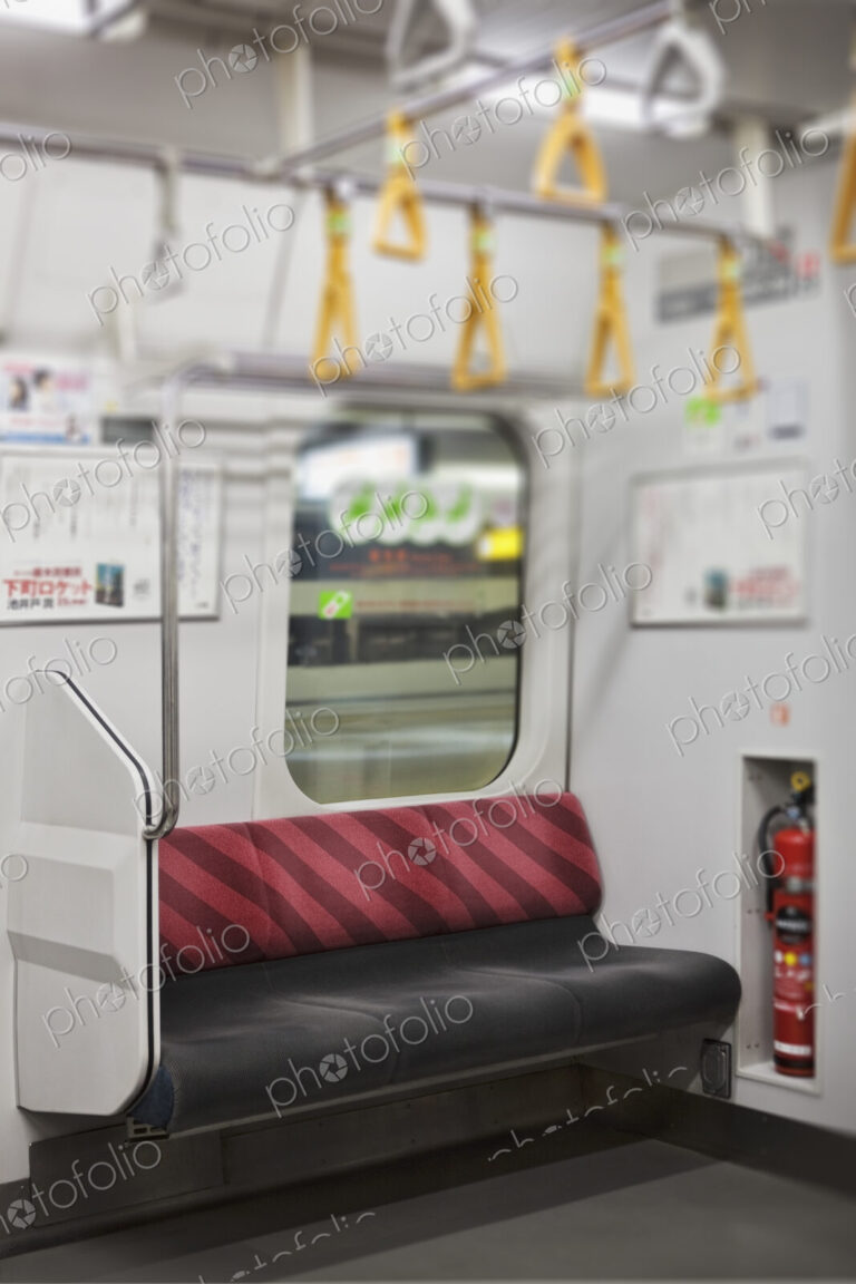 Empty seat on subway train, Tokyo, Japan.