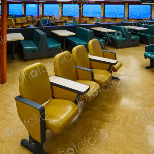 Empty seats on the Spokane ferry boat, Seattle, WA USA Empty seats on the Spokane ferry boat, Seattle, WA USA