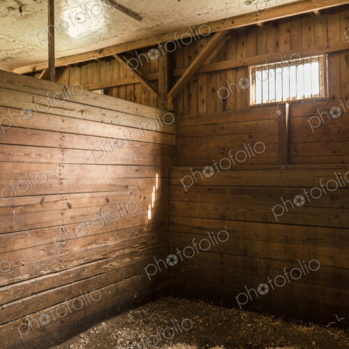 Empty stable in barn Empty stable in barn