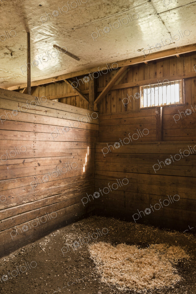 Empty stable in barn