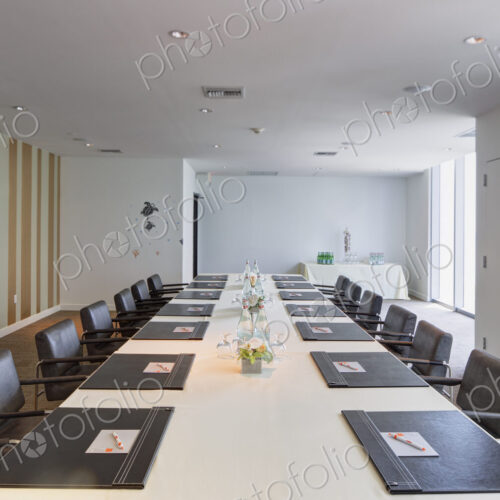 Empty table in office meeting room