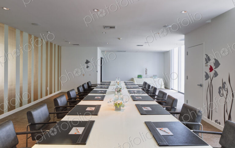 Empty table in office meeting room