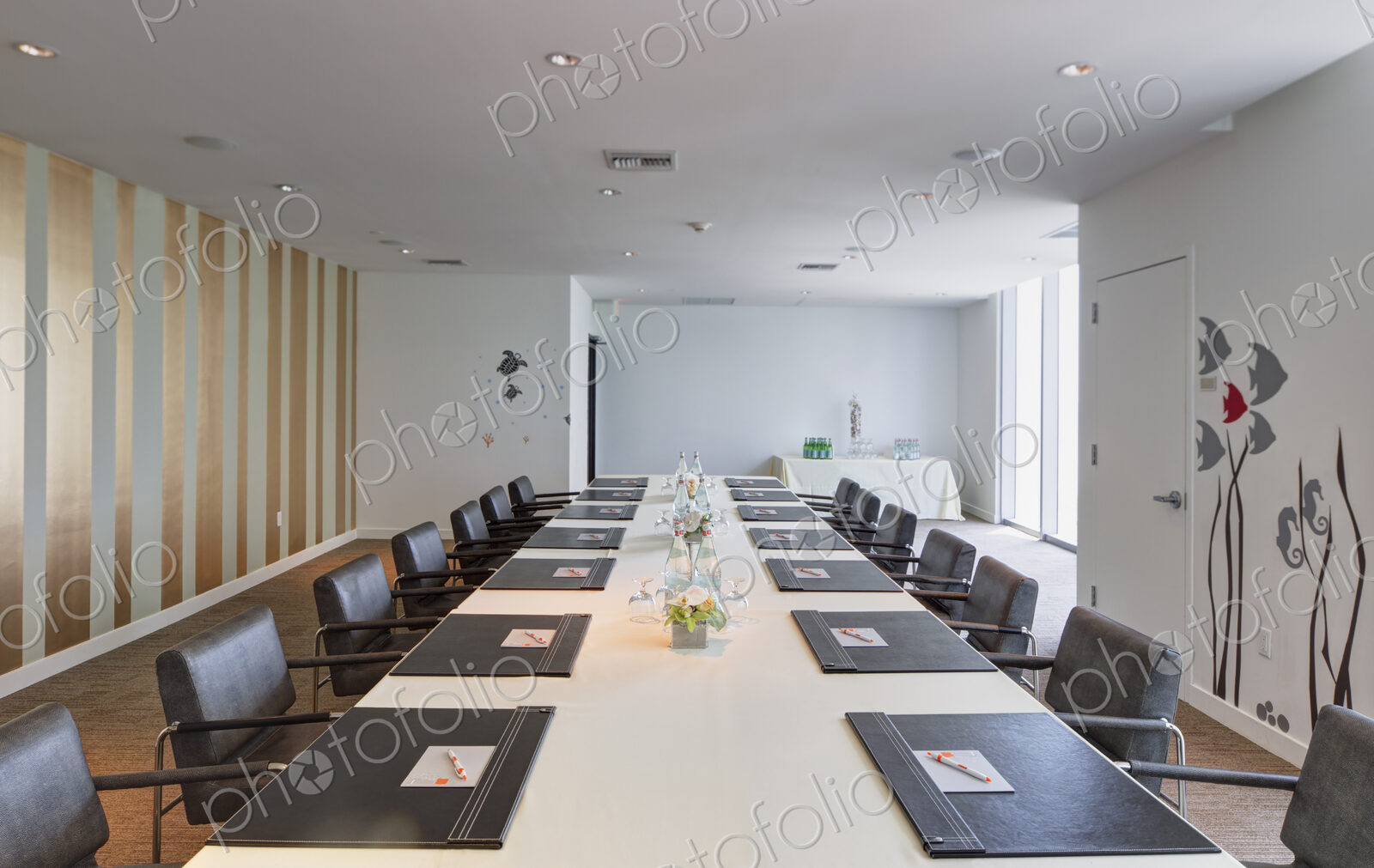 Empty table in office meeting room