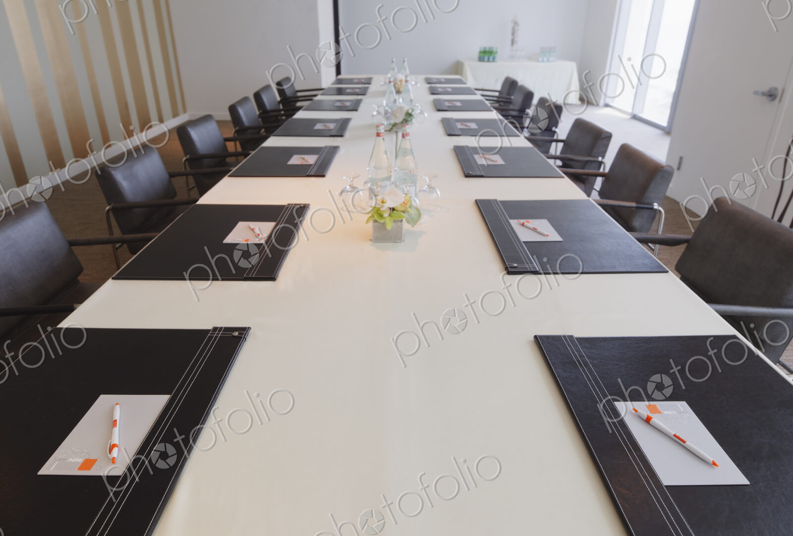 Empty table in office meeting room