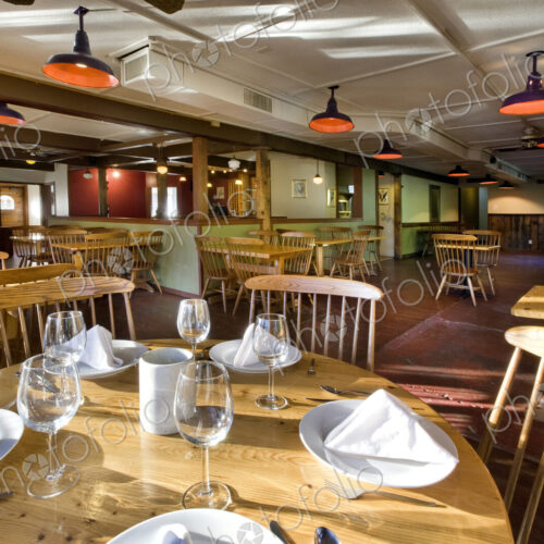Empty tables and chairs in restaurant Empty tables and chairs in restaurant