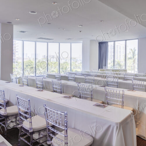Empty tables in banquet hall Empty tables in banquet hall