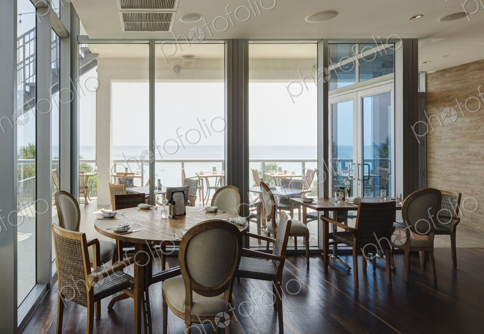 Empty tables in restaurant