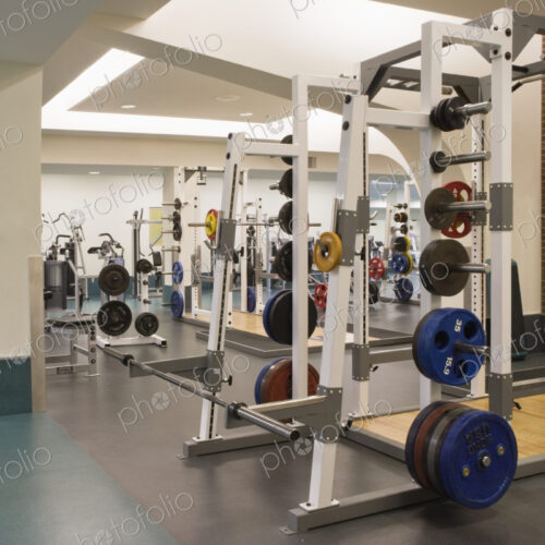 Empty weight room Empty weight room