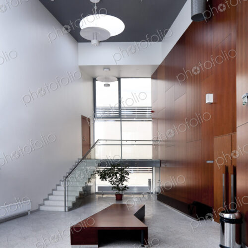 Entrance lobby at a university chemistry department .