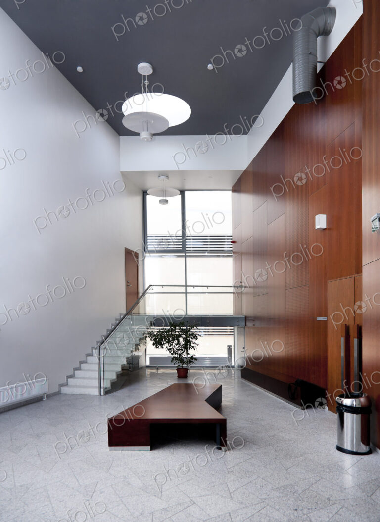 Entrance lobby at a university chemistry department .