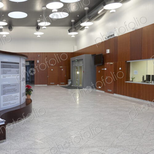 Entrance lobby at a university chemistry department .